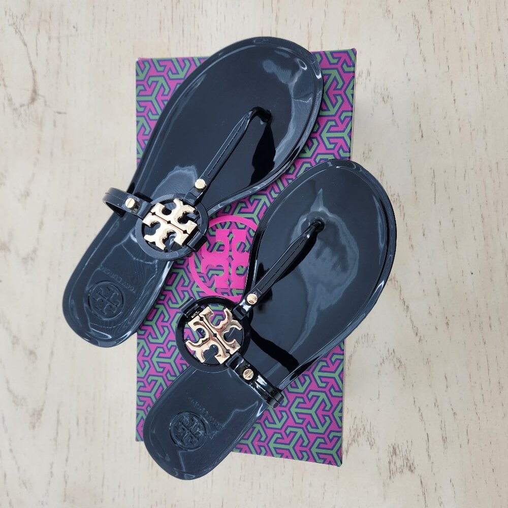 Brand New Tory Burch Ladies' Mini Miller Sandal, Black, Size: 6